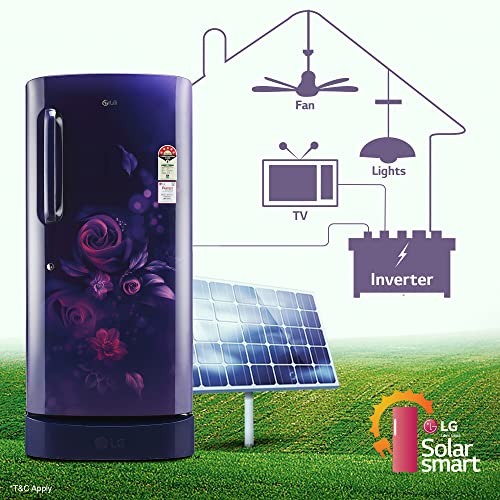 Image of LG 205 L 5 Star Inverter Direct-Cool Single Door Refrigerator Appliance (GL-D221ABEU, Blue Euphoria, Base stand with drawer)