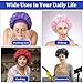 COMNICO Large Satin Bonnets for Sleeping, 18 Pcs Elastic Wide Band Hair Bonnets Soft Silky Sleep Cap Solid Color Hairs Wrap Reusable Shower Cap for Black Women Curly Hair Braids