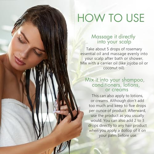 Bieyoc Aceite de Romero Para el Cabello para Mujeres y Hombres, Natural Rosemary Oil Hair Growth, Reparar el Cabello Seco y Dañado, Estimular el Crecimiento del Cabello y Nutrir el Cabello y la Piel,