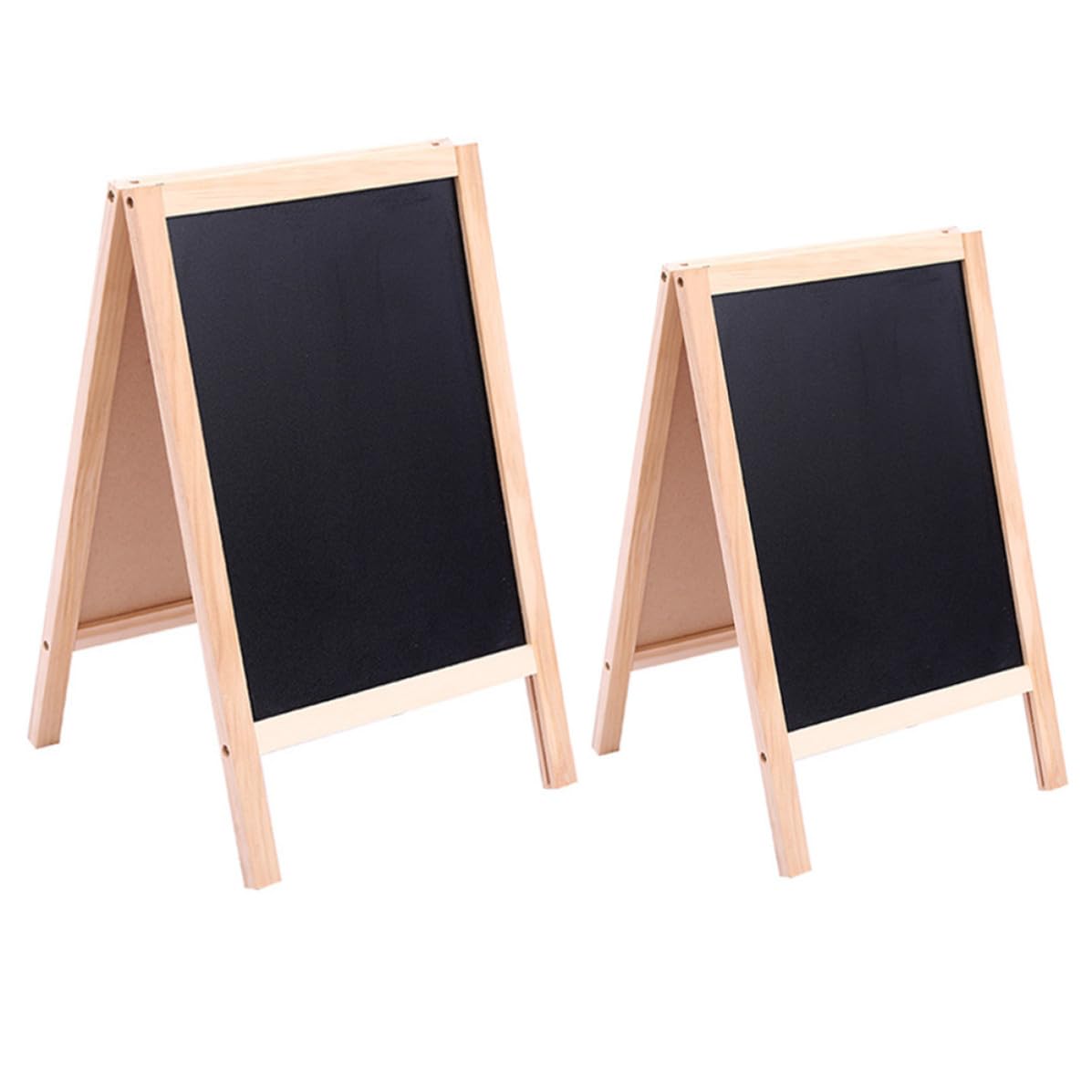 2 Piezas Pizarra de Madera Negra Diseño Doble Cara y Plegable, Pizarra Borrable Adecuado para Fiestas de Cumpleaños y Eventos Festivos