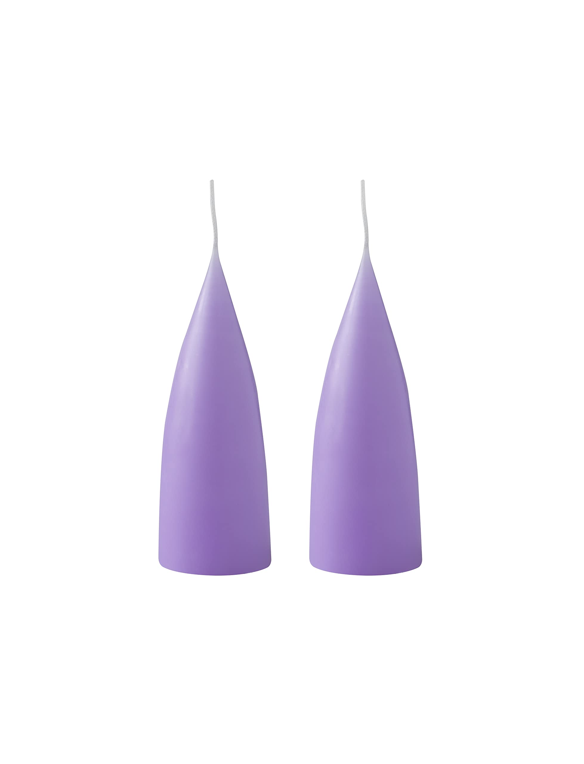 Kunstindustrien Women's Pastel Purple Kunstindustrien® Cone Shaped Candles, 43 Colours, Dripless & Smokeless, 15 Hour Burn Time, Unscented, 2 Pack Of 6.5X16cm (Pastel Purple)