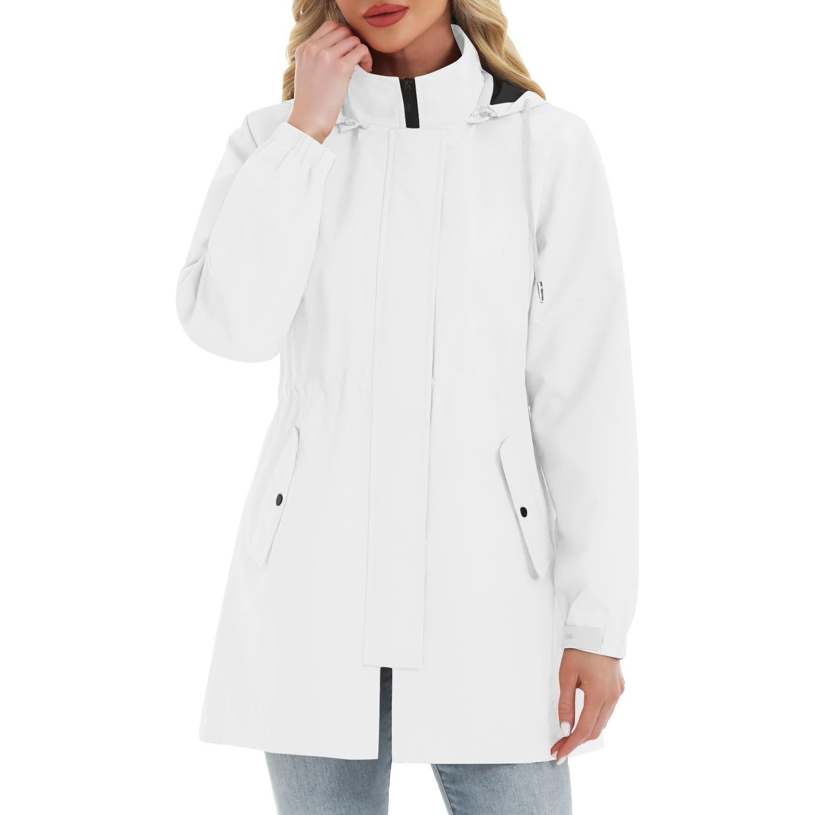 Giacca Antipioggia Traspirante Da Donna, Softshell, Impermeabile Semplice, Ripiegabile Con Cappuccio, A, Per Primavera E Piumino Softshell Donna Invernale Antivento Corsa Transparent