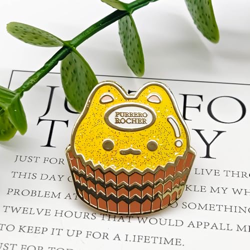 Cute Cat Chocolate Badge Pin - Cooperation Series - Enamel Lapel Pin - Plated Badge for Clothing, Bags, and Lanyards2
