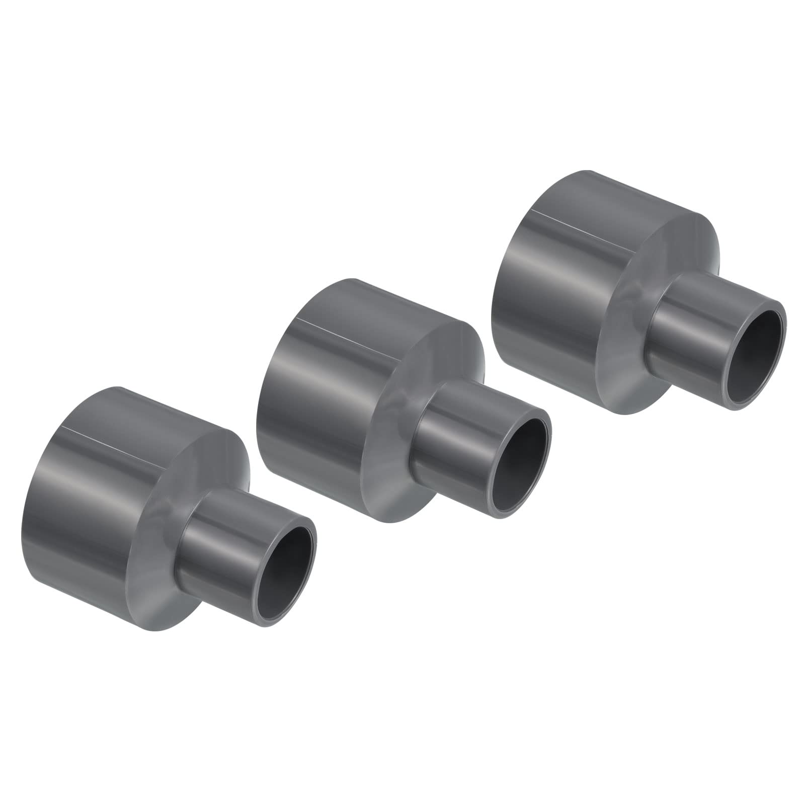 PATIKIL PVC Reductor Tubo Montaje 50x32mm, 3 Paquete Recto Acoplamiento Adaptador Conector, Gris — view 49