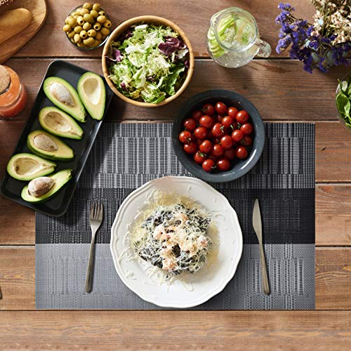 Aofmee Placemats, Placemats Set Of 6, Heat Resistant Place Mats, Washable Pvc Table Mats, Woven Vinyl Plastic Placemats For Dining Table, Non-Slip Stain Resistant Kitchen Table Placemats Easy To Clean #TOP4