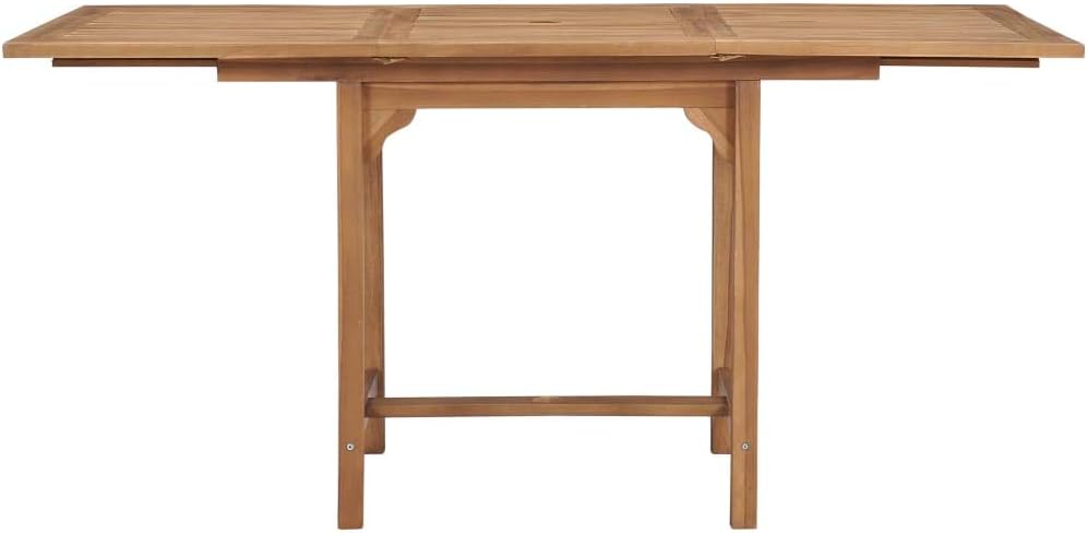Extending Patio Table,Outdoor Bar,Balcony Desk,Outdoor Dining Table,Backyard Table,with an Umbrella Hole,for Patio, Deck, Lawn, Garden, Backyard, (43.3"-63") x31.5"x29.5" Solid Teak Wood