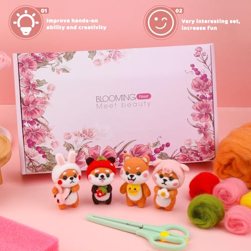 image for UOOU Needle Felting Kit for Beginners, Wool Felting Kit with 6 Pcs Col