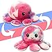 AYCA Oktopus Plüsch Wenden 20cm,Reversible Mood Octopus Plüschtier,Stimmungs Oktopus Kuscheltier,Niedliche Doppelseitiges Flip Octopus Plüsch Geschenke zu Weihnachten(Tie Dye Pink Lila, 20cm)
