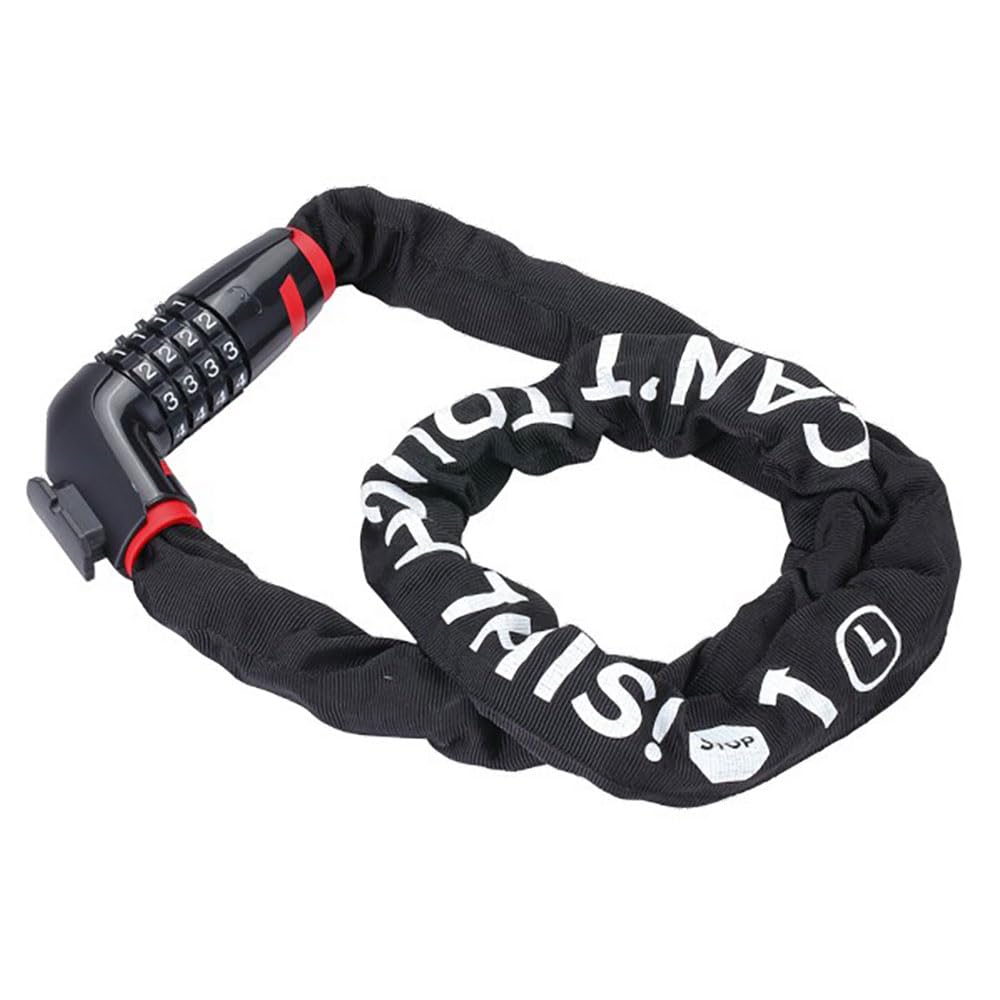 BBB Cycling BBL-49 zamek szyfrowy do roweru wyścigowego MTB i Urban Cycling 4-cyfrowy kod, zapięcie łańcuchowe z hartowanej stali 5 mm x 100 cm
