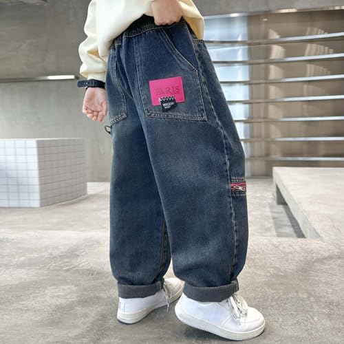 Boys Casual Loose Fit Pants Durable Denim Outdoor Trousers Comfortable Everyday Wear for Ages 5 to 132