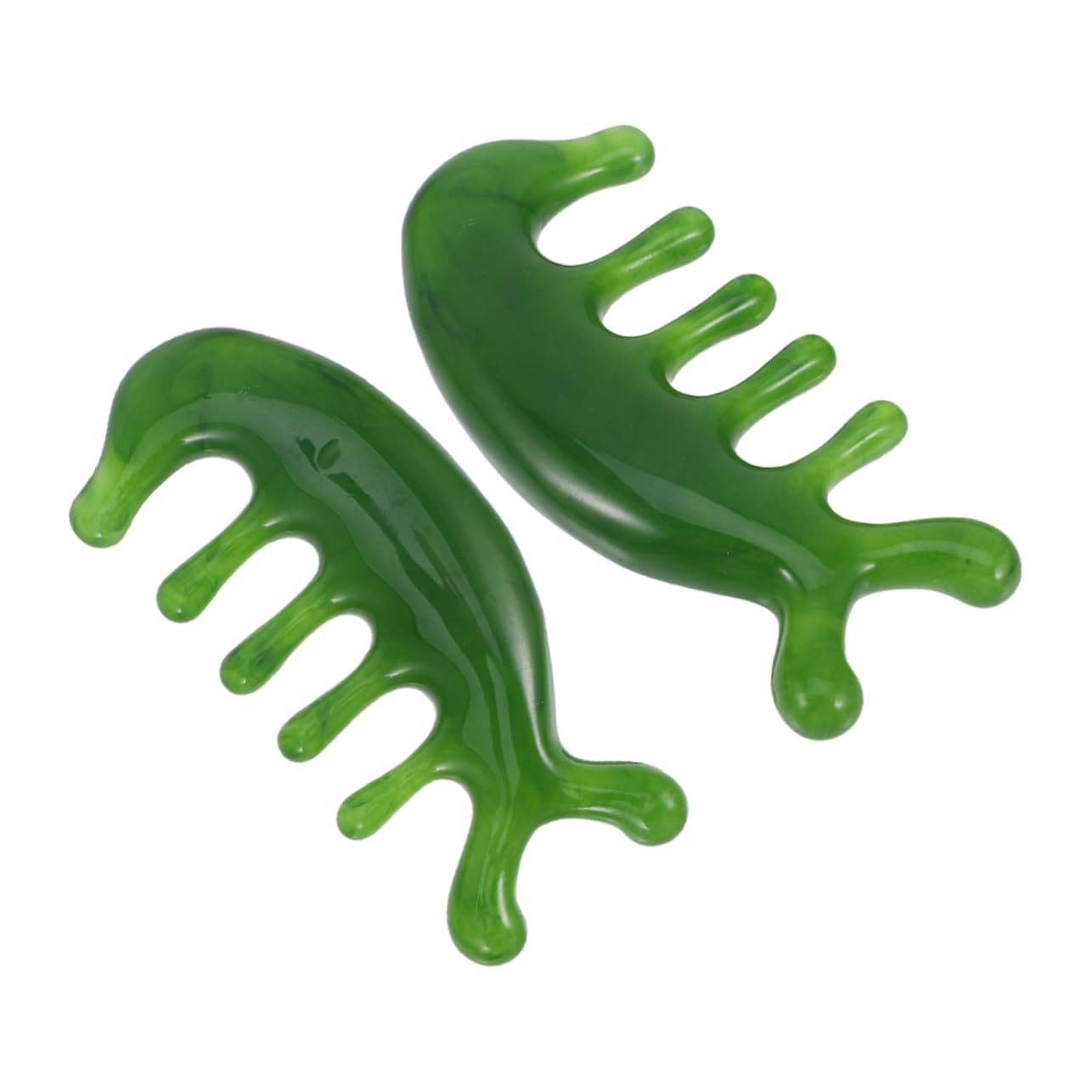 BESTYASH Peine De Masaje Del Cuero Cabelludo Piel Cepillo Para El Cuero Cabelludo Básico Masaje Para El Cabello Peine Del o Jade Green 2 Piezas X 4