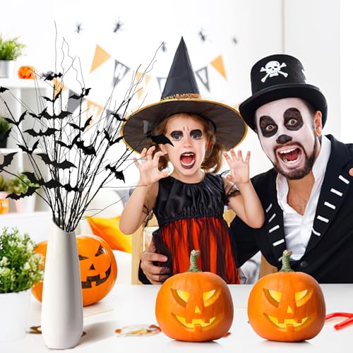 Ramas de sauce rizado artificiales negras para decoración de Halloween 5