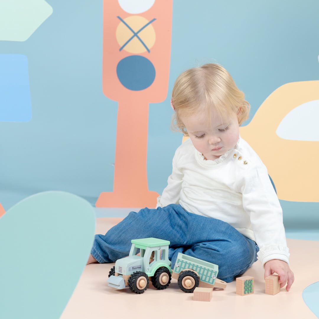 Woet® Set Veicoli da Costruzione Giocattolo in Legno per Bambini - 3 Pezzi - Gioco di Piccolo Mondo - Giocattolo di Imitazione - A Partire da 2 Anni