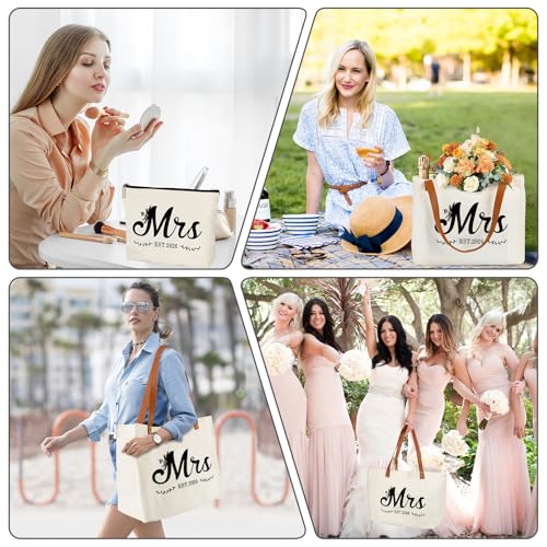Bolso tote para novia Mrs. 2026 en lona miniatura 5