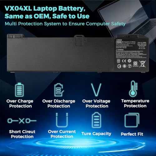 Image of VX04XL L05766-855 Battery Replacement for HP ZBook 15 G5 G6 4ME79AA Series VX04090XL HSTNN-IB8F L06302-1C1 HSN-Q13C 90Wh 15.4V