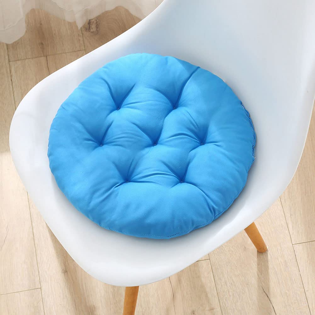 kuyouqi Thickened Linen Round Seat Cushion Chair Pad Bedroom Floor Seating Pad for Dining Bedroom Sofa Reading Corner Garden (45x45cm(18x18inch), Light Blue (Linen)) — image 1