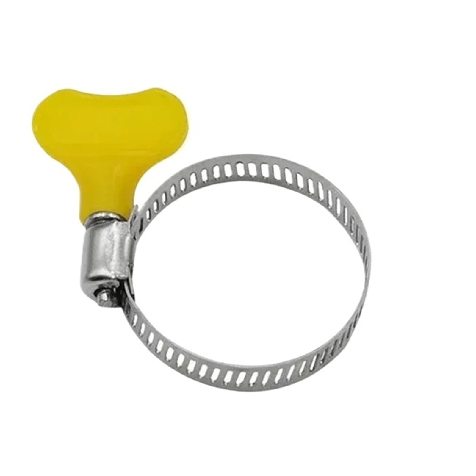 10 pezzi 16-25mm regolabile giallo manico in plastica torsione manuale fascette stringitubo guida a vite senza fine fascette for tubi in acciaio inossidabile for tubo