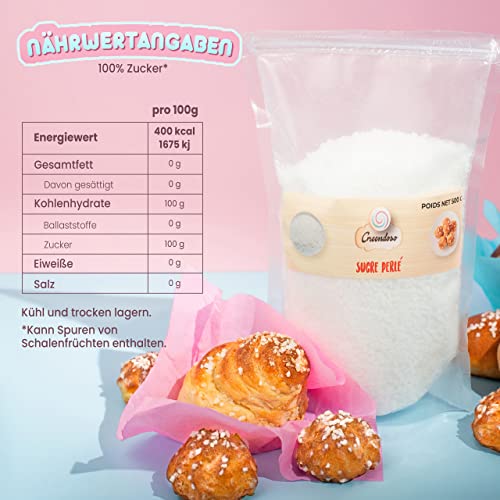 GREENDOSO® Hagelzucker (Perlzucker) 500 Gr, Ideal für Waffeln, Gebäck und Kuchen