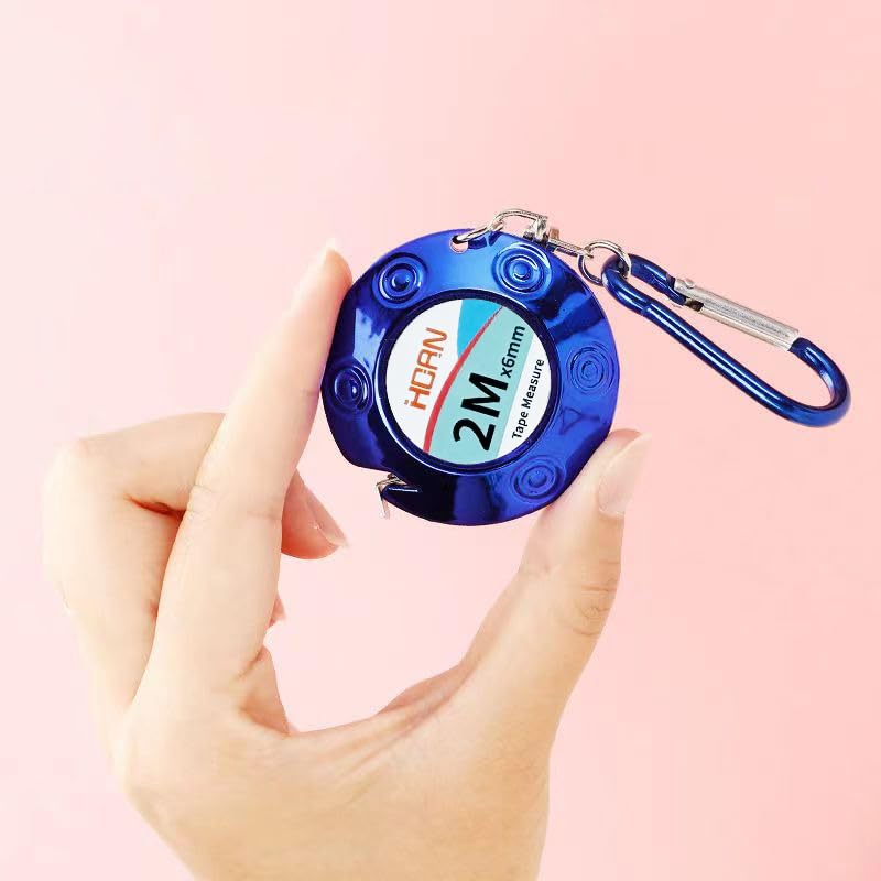 Cinta métrica compacta 2m con llavero color azul miniatura 7