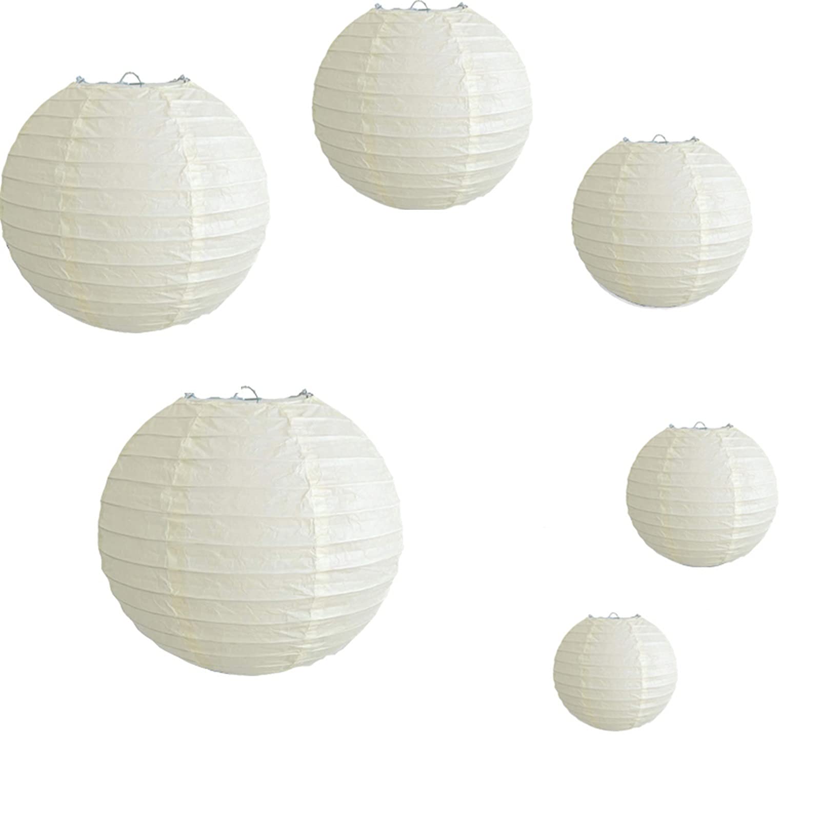 Lanterne di Carta,Lampadario Carta 30 pezzi Lanterna di carta assortiti Taglie di decorazione della lanterna per diverse parti ed eventi(30 pcs beige)