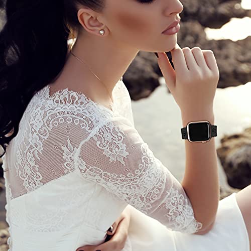 Image of Lace Silicone Bands Compatible with Apple Watch Bands for Women | Slim Thin Hollow-out Wristband for iWatch Series 11 10 9 Ultra 8 SE 7 6 5 4 3 2 1 38mm 40mm 41mm 42mm 44mm 45mm 46mm 49mm