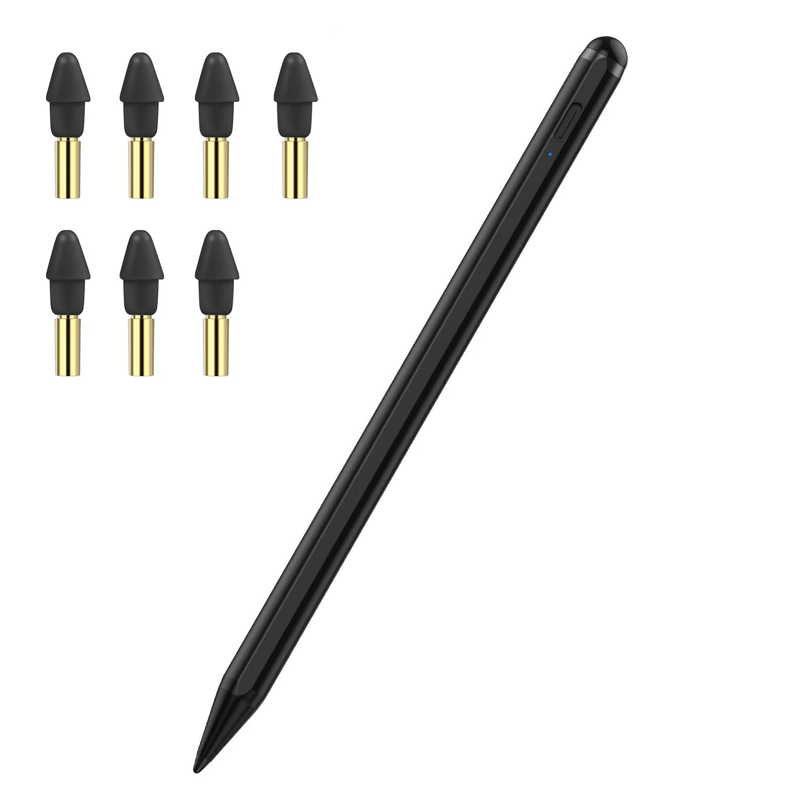 1Pcs Black Stylus Pen +7 Pcs Replacement Tips