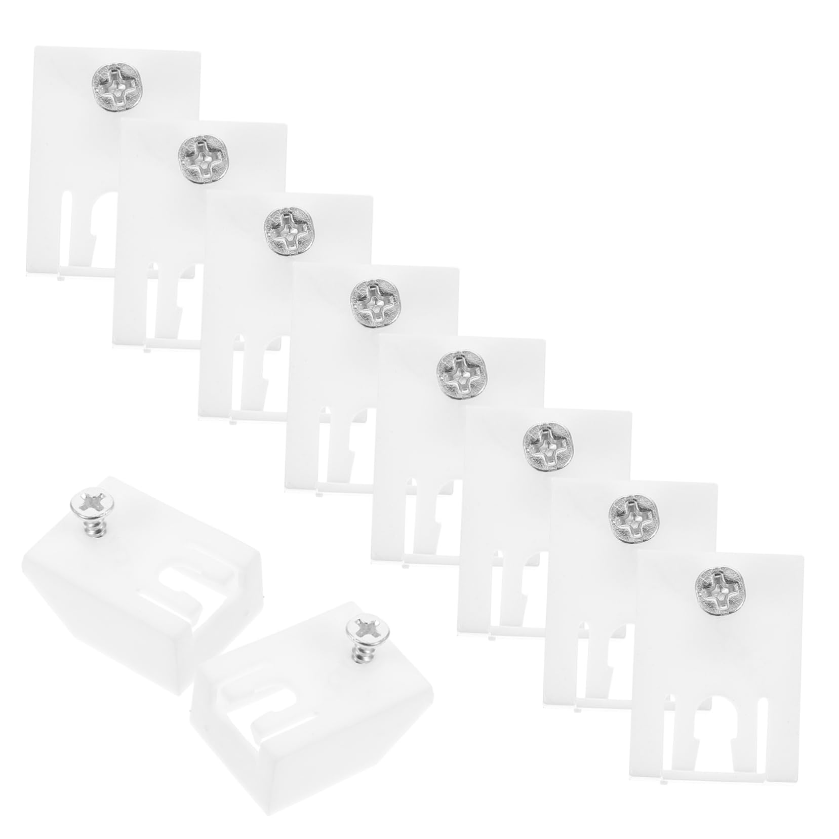 Ipetboom 50pcs Curtain Track Accessories Curtain Bracket Blind Brackets Curtain Rod Holders No Drilling Curtain Hardware Curtain Track End Caps Curtain Rod Bracket Blind Clips White Plastic