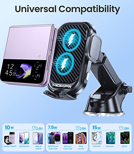 MOKPR-Dual-Coils-Wireless-Car-Charger-15W-Car-Phone-Fast-Charging-Mount-Dash-Windshield-Air-Vent-Wireless-Auto-Clamping-Phone-Holder-for-Samsung-Z-Flip-4-3-iPhone-14-13-12-11-etc