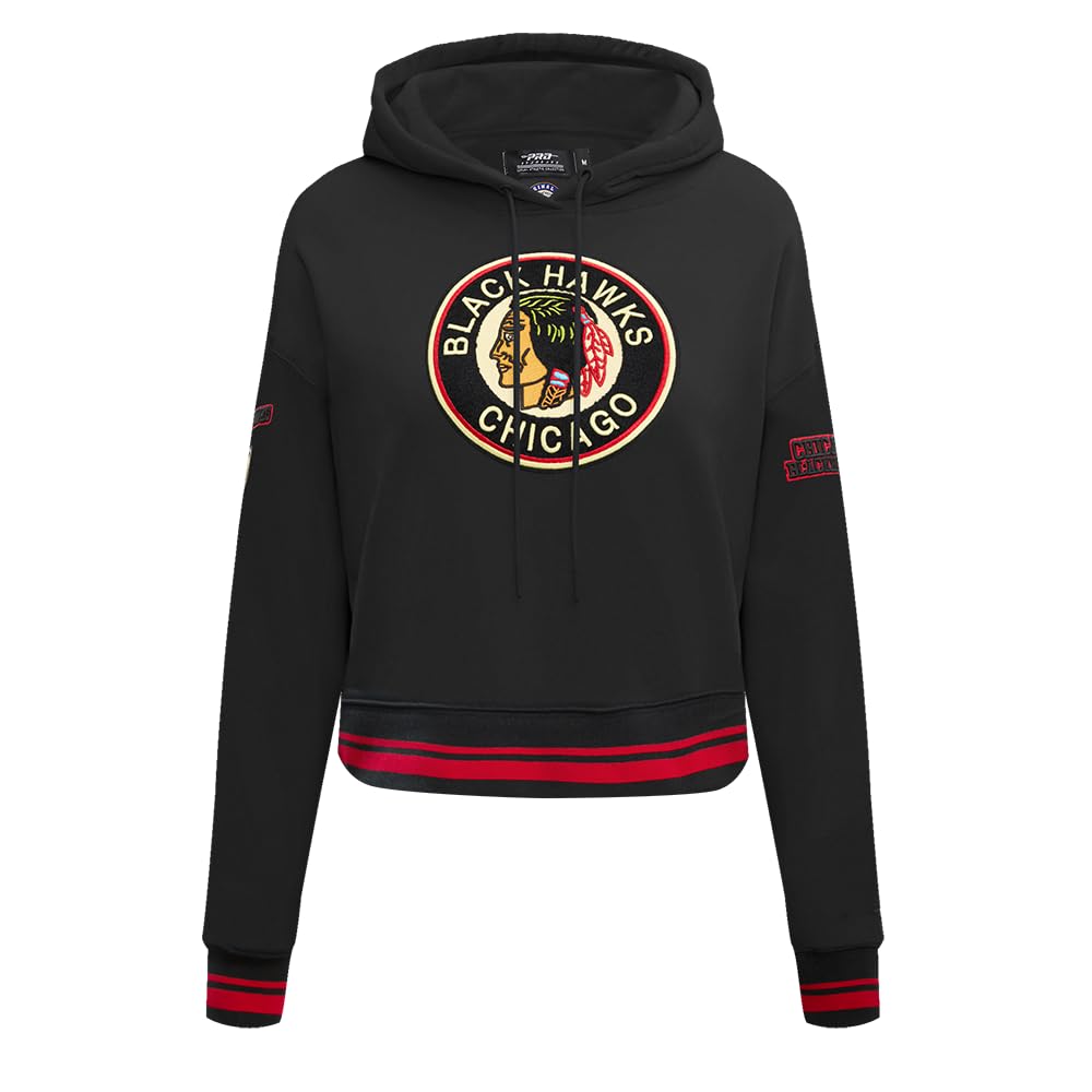 Pro Standard NHL Womens Retro Classics Brushed Back French Terry Cropped Pullover Hoodie