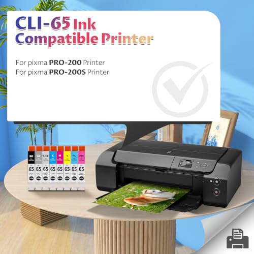 Image of CLI-65 Ink Cartridges PRO-200 PRO-200S Ink Compatible for Canon CLI65 Ink | Compatible for Canon 65 CLI65 CLI 65 CLI-65 Color Multi Pack Ink Tank for canon Pixma PRO-200 PRO-200S Pro200 Pro200S Printer