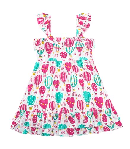 Toddler Girls Dress Sleeveless Princess Twirl Sundress Bamboo Viscose Summer Cami Dress for Kids 2T–5T