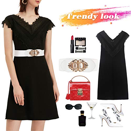 Image of Futurekart Ladies Belt Gorgeous Buckel Elastic Embellished Waist Belt Decorative Stretch Waist Band for Women Dresses V stylish