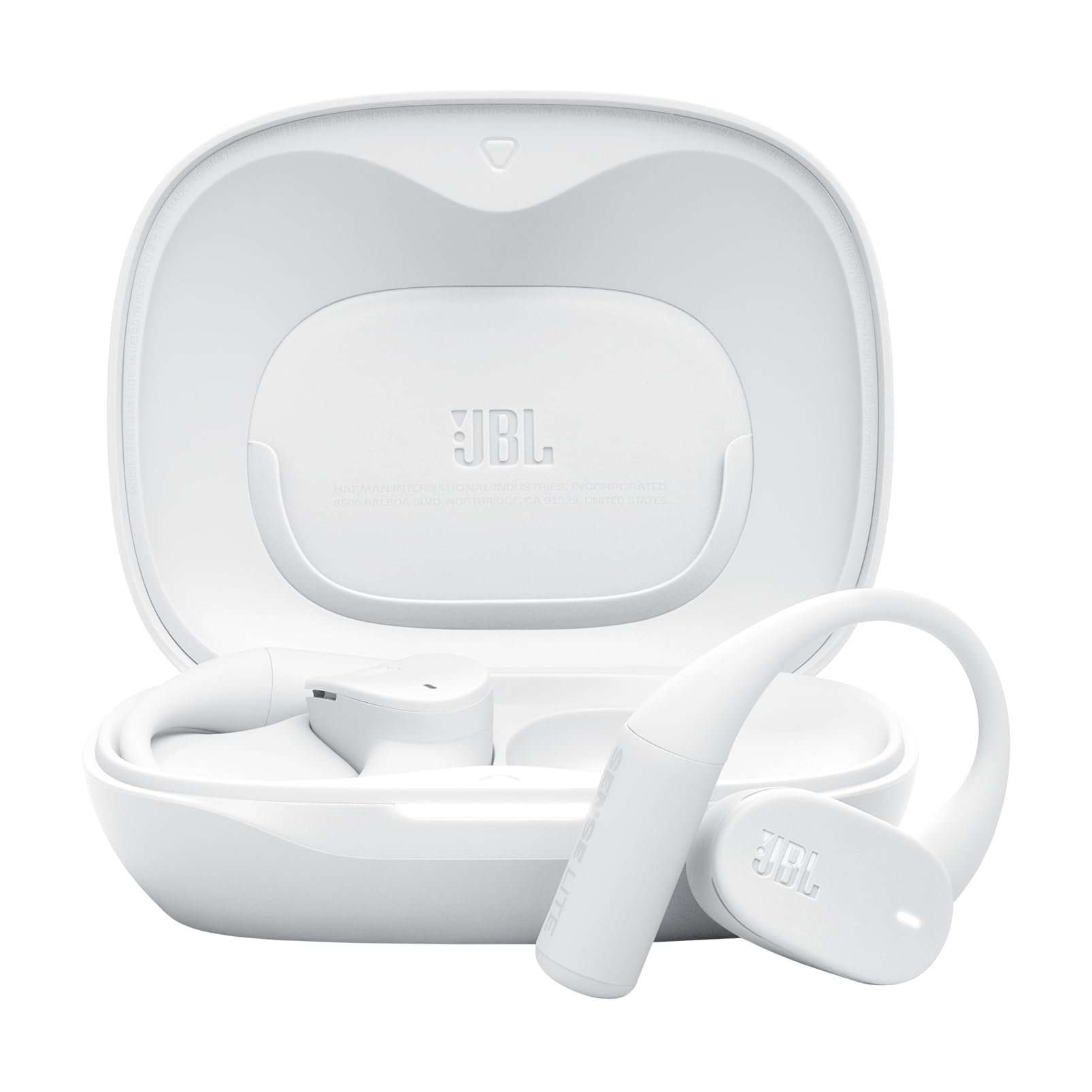 JBL Sense Lite Auriculares inalámbricos Abiertos True Wireless, diseño de Gancho para Oreja, conducción aérea, JBL OpenSound, 32 h de autonomía, Resistencia al Agua/Polvo IP54, JBL Headphones, Blanco