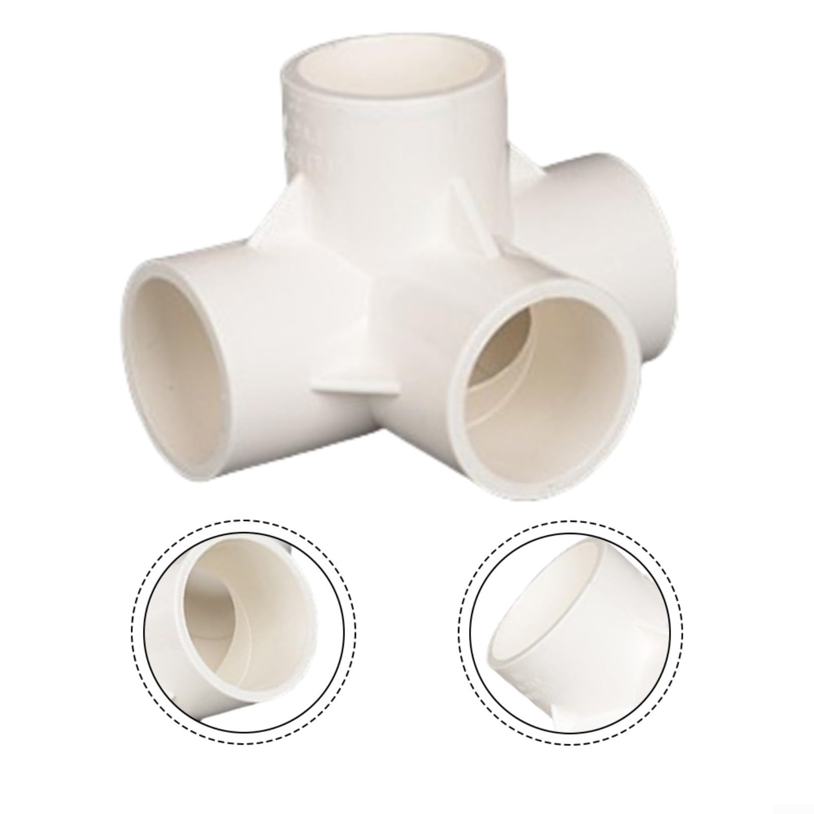 KiraKira Accesorios de PVC de 4 vías, color blanco, paquete de 50 conectores de tubería, uso en invernaderos