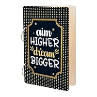 SUPERDANT Grußkarten Organizer Hölzerner Ordner Mit Losen Blättern Aim Higher Dream Bigger Kartenaufbewahrungsbuch Postkarten 2 Ring Einband Geburtstagskarte Aufbewahrung Andenkengeschenk