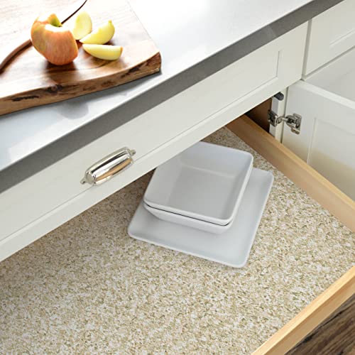 Image of Magic Cover Self-Adhesive Vinyl Shelf and Drawer Liner, 18 inch x 16', Granite Sand