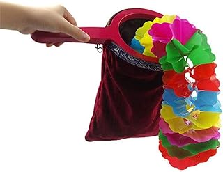 Magical Magic Props Change Bag Make it Appear or Disappear for New Pattern Magic Tricks with 2 Tricks 3 Pockets ,Pull Flower is Included