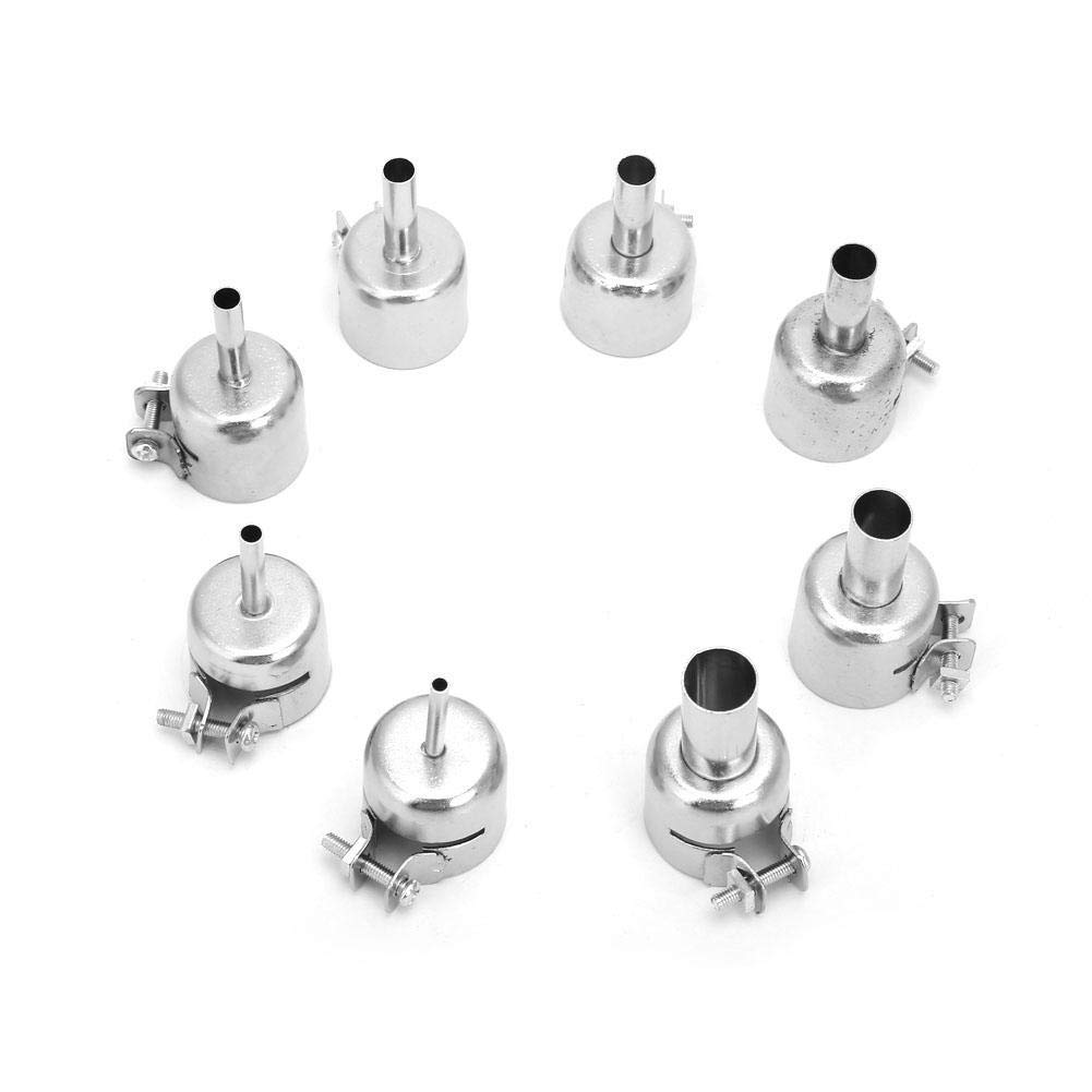 Walfront 8Pcs 3~12Mm Stainless Steel Hot Air Gun Nozzle Heat Resisting Nozzle For 850 Heat Gun Soldering Station Nozzle Tips Tool