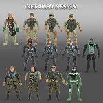 JOYIN 12 PC Jouet militaire Soldats Playset Army Hommes Figures avec 12 Figures d'action des Rangers de l'Armée de terre et accessoires d'équipement d'armes Jouets de combat militaires