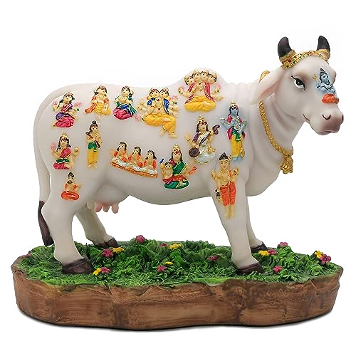 Estatua India Kamadhenu Dios Vaca 8.7 in Polystone