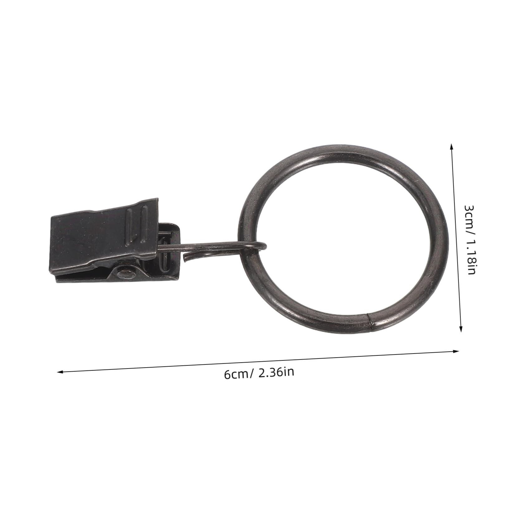 VALICLUD 20pcs Curtain Hooks: Stainless Steel Rings Clips - Detachable Drapery Hooks for Hanging - Bath Curtain for Living Room Bedroom