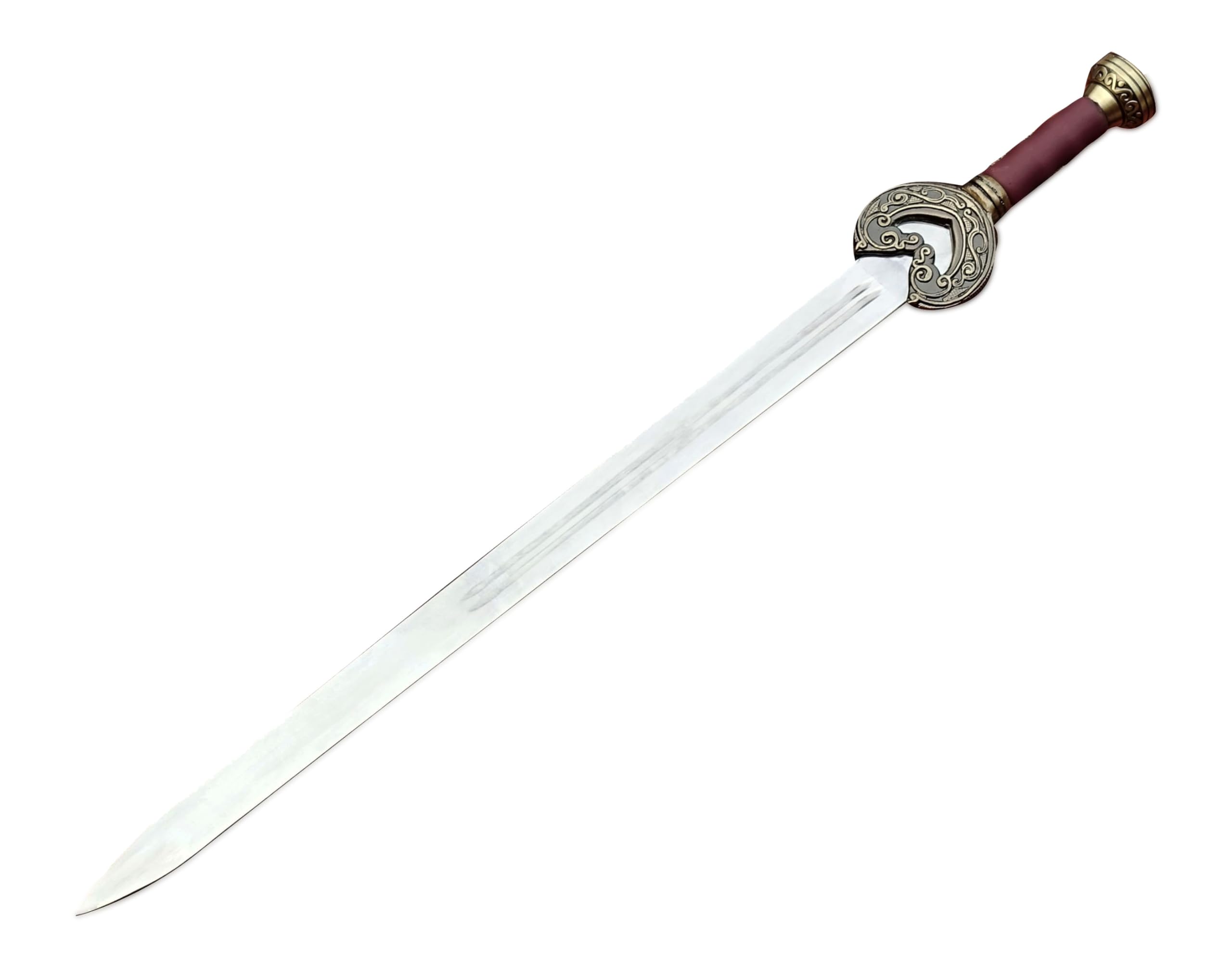 | Legendary King's Sword Replica | Hand-Crafted Stainless Steel Blade | Wall Mounting Plaque & Scabbard Included | Collector’s Piece