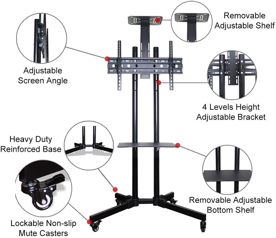Soporte móvil para TV con ruedas y montaje miniatura 3