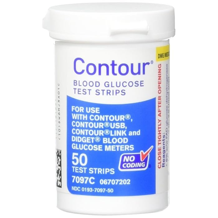 Generic Blood Glucose Test Strips 50 Count Compatible with Contour Contour USB Contour Link and Didget Meters
