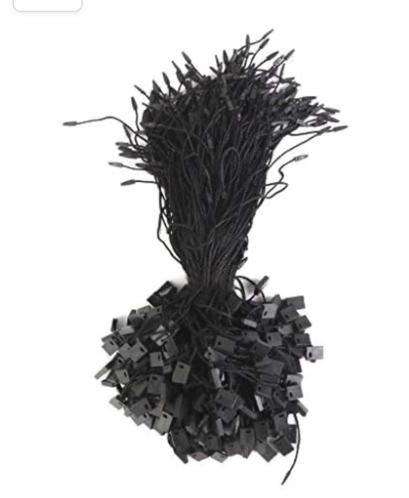 MHK Tag Thread for Garments, Clothing Tag Hang Tag String for Garments 1000 Pcs/Dress Hang Tag String/Cords (Black)