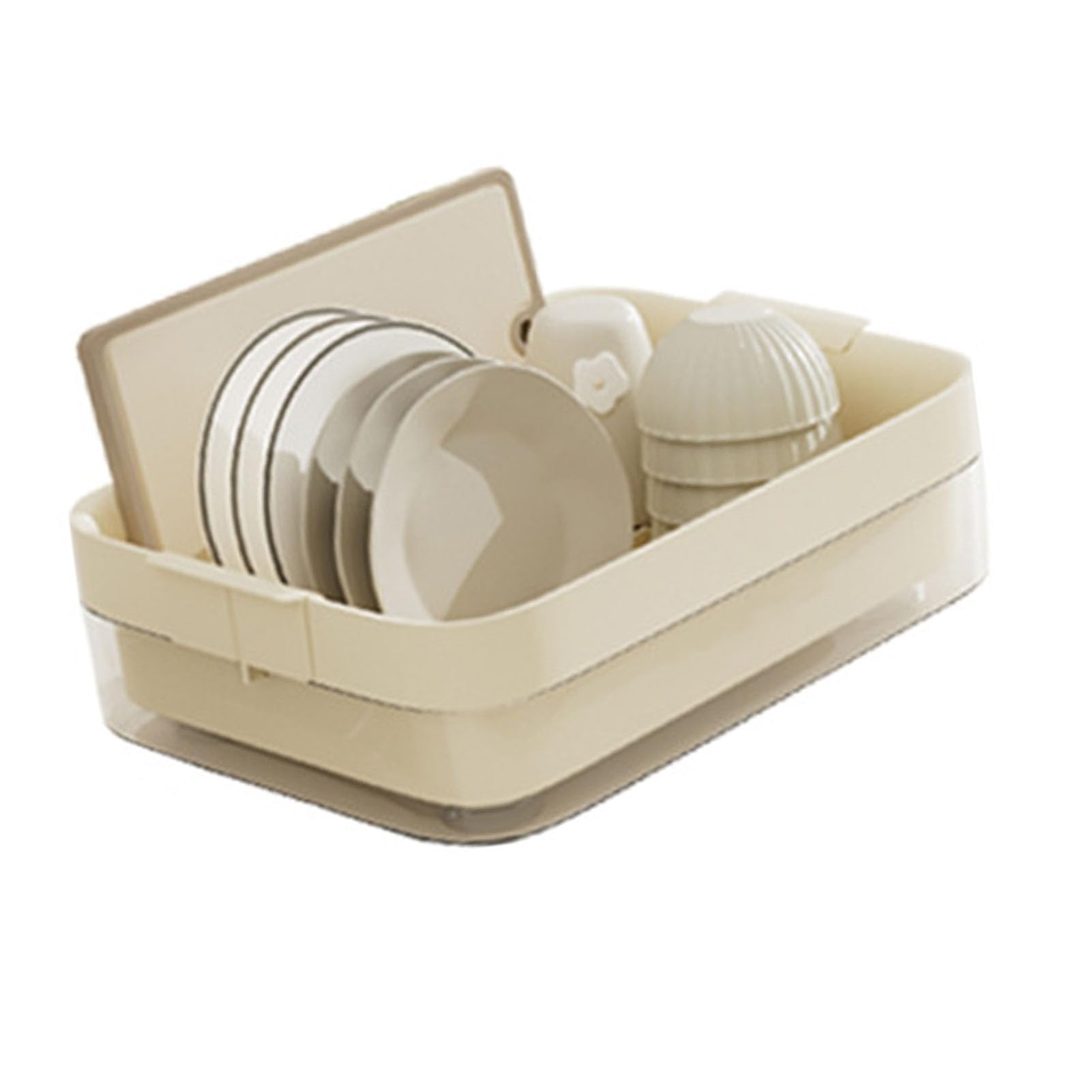 SIXRUN Geschirrtrockner HIPS PET ABS PE Arbeitsplatten-Geschirrständer mit Ablauffunktion, Großer Teller- und Utensilien-Organizer für die Küchentheke, Familiengebrauch (Ohne Deckel 40x31,5x13cm)