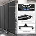 Upgrade Version Room Partition and Divider, Freestanding Rolling Dividers with Wheels,Office Privacy Screen Divider Wall,Classroom Felt Dividers,12'2