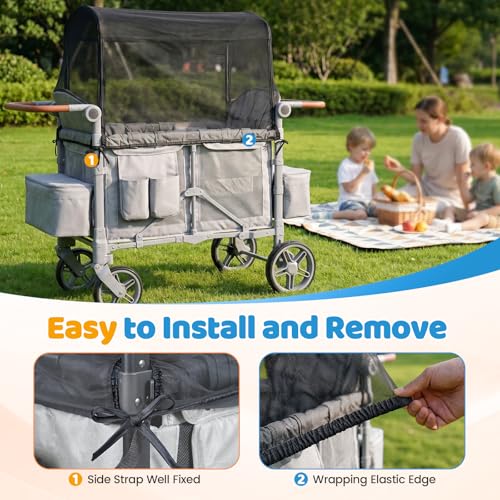 Image of Orzbow Mosquito Net for Baby Stroller Wagon, Black