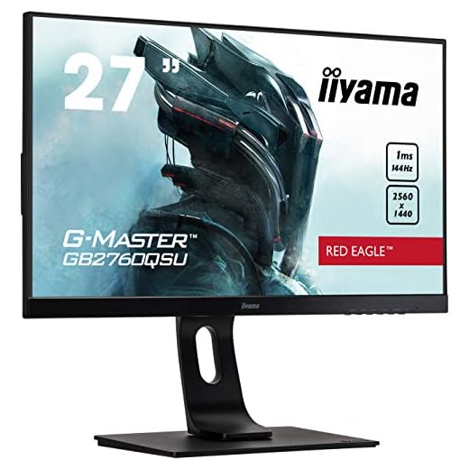 iiyama G-MASTER Red Eagle GB2760QSU-B1 68,58 cm (27") Gaming Monitor WQHD 144Hz (DVI, HDMI, DisplayPort, USB 3.0, 1ms Reaktionszeit, FreeSync, Höhenverstellung, Pivot) schwarz