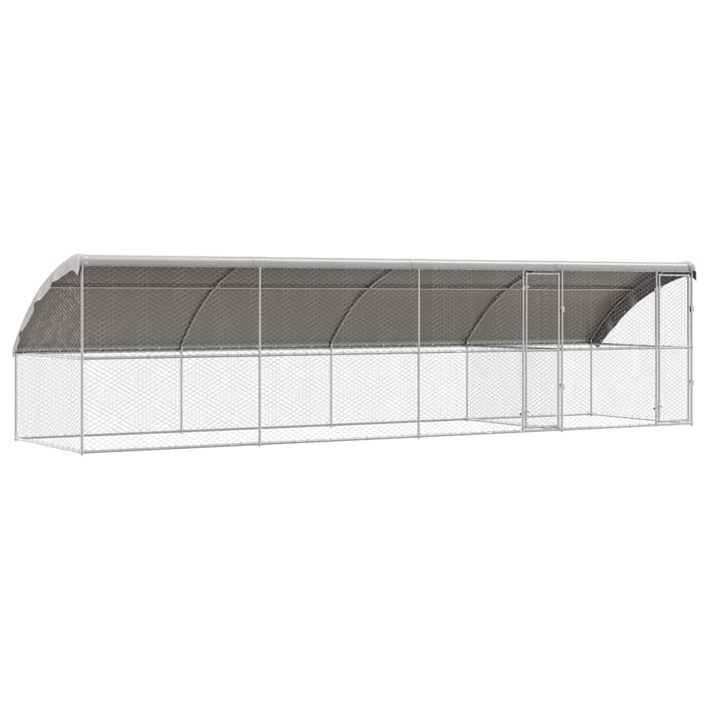 Gabbia per cani, 4 pezzi, argento, 8 x 2 x 2 m, in acciaio zincato
